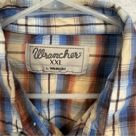 VTG Wrangler Wrancher Mens XXL Western Pearl Snap Button Down Plaid Long Sleeve - Picture 4 of 7